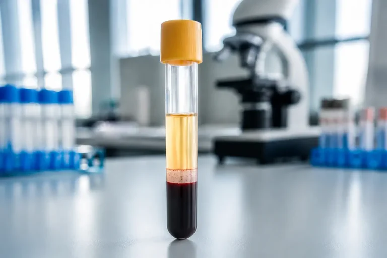 Tube à essai avec séparation sanguine pour analyse de fer sérique et ferritine